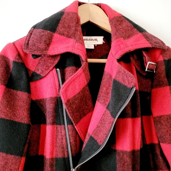 Hydraulic Buffalo Plaid Asymmetrical Blend Moto Jacket Size L - Picture 5 of 15